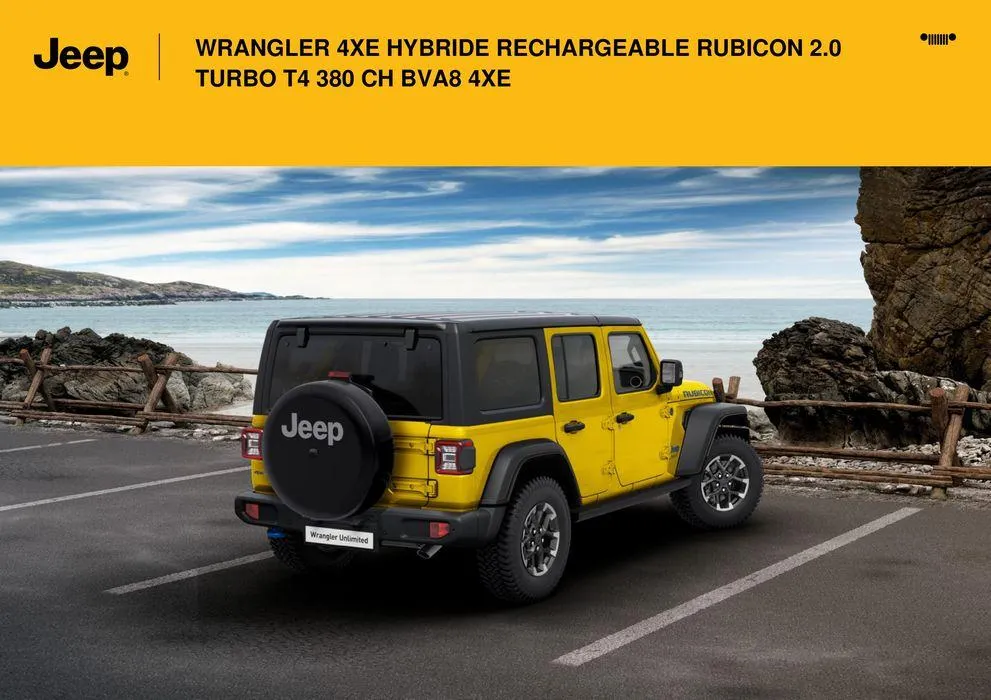 WRANGLER 4XE HYBRIDE RECHARGEABLE RUBICON 2.0 TURBO T4 380 CH BVA8 4XE" du 21 décembre au 31 août 2024 - Catalogue page 12