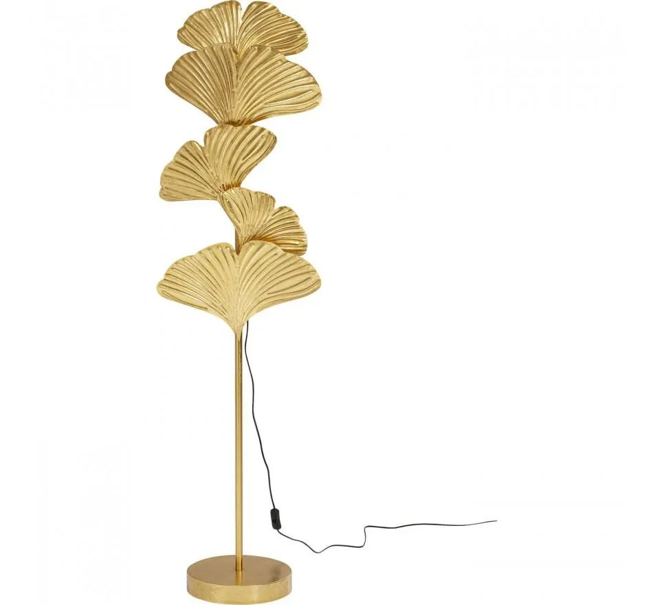 Lampadaire feuilles de ginkgo dorées 160cm Kare Design