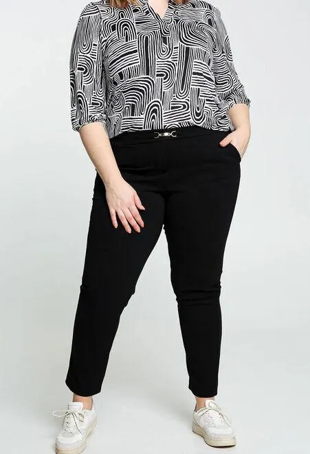 Pantalon uni avec bijou