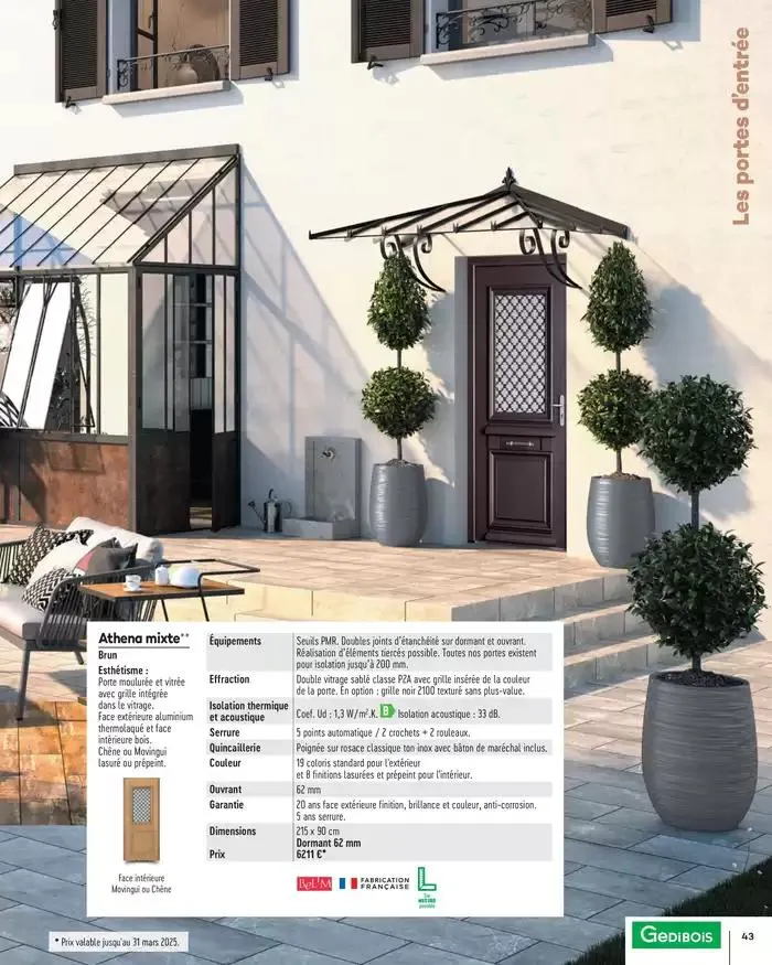 Menuiserie Extérieures 2025 du 1 janvier au 31 décembre 2025 - Catalogue page 43