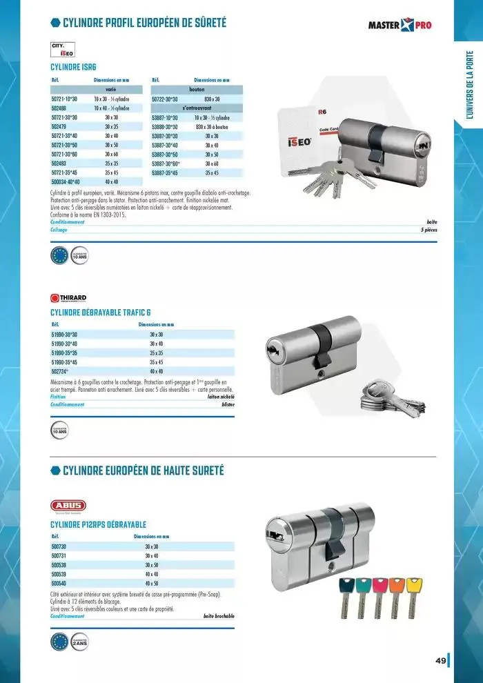 Guide Quincaillerie Serrurerie 2025 - 2026 du 1 avril au 1 avril 2026 - Catalogue page 51