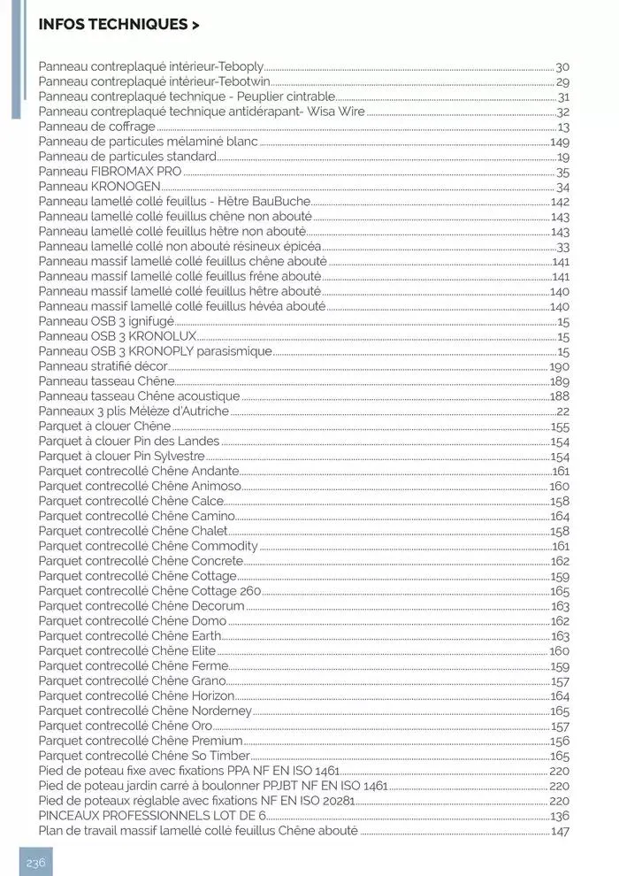 BOIS PANNEAUX 2025 2026 du 30 avril au 31 décembre 2026 - Catalogue page 236