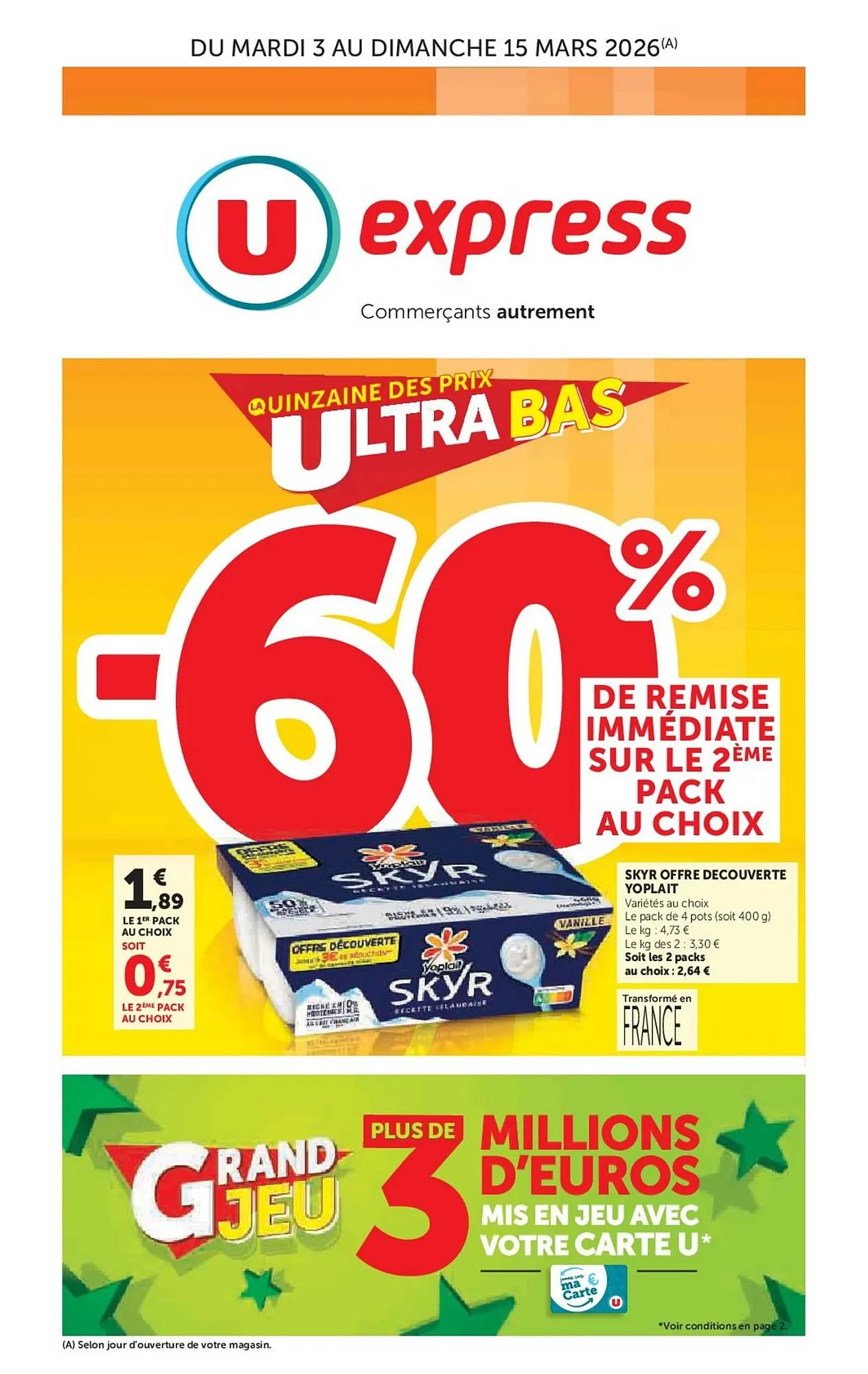 Catalogue U Express du 3 mars au 15 mars 2026 - Catalogue page 1