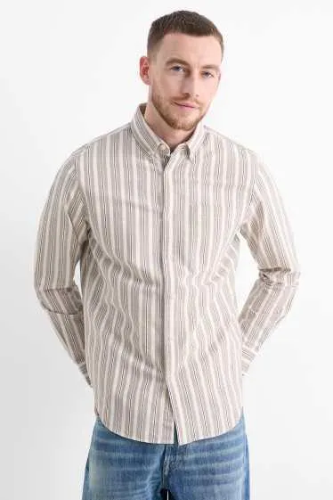 Shirt - regular fit - button-down collar - striped