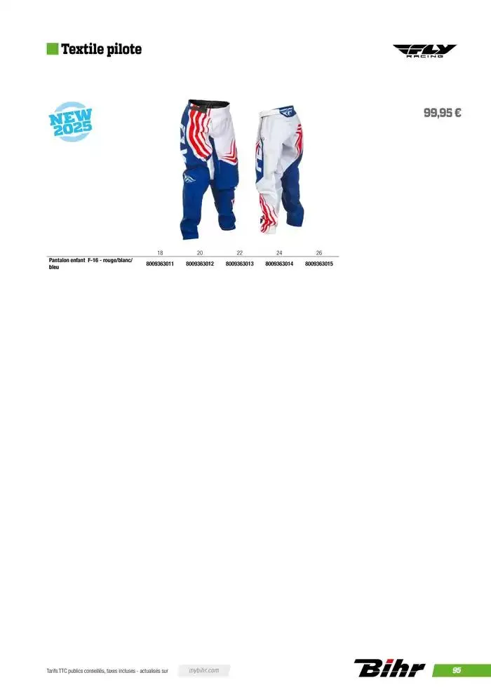 FLY RACING 2025 du 20 novembre au 31 août 2025 - Catalogue page 97