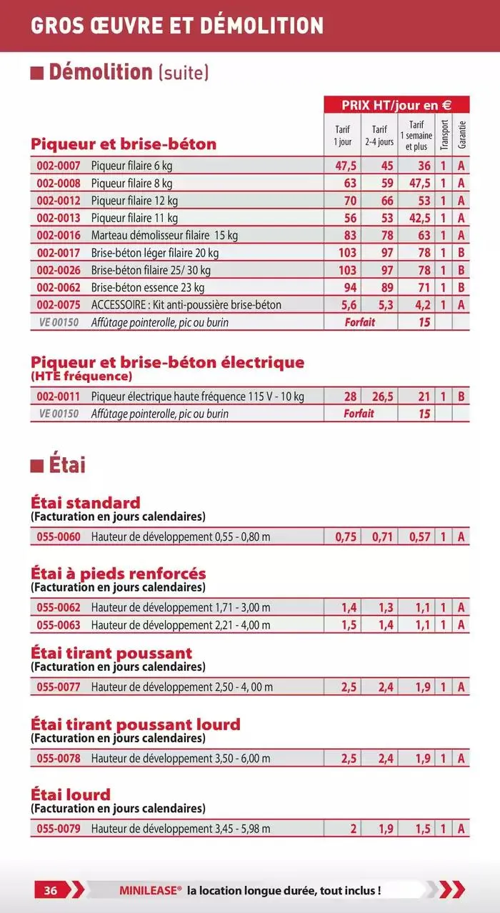 Tarifs professionnels du 3 janvier au 31 décembre 2025 - Catalogue page 38