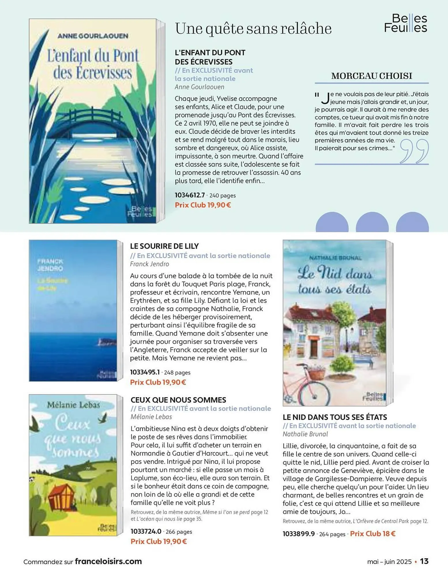 Catalogue France Loisirs du 30 avril au 30 juin 2025 - Catalogue page 13