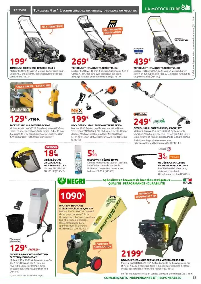 MOTOCULTURE - JARDINAGE - BRICOLAGE - DROGUERIE - ANIMALERIE du 3 mars au 29 mars 2025 - Catalogue page 15