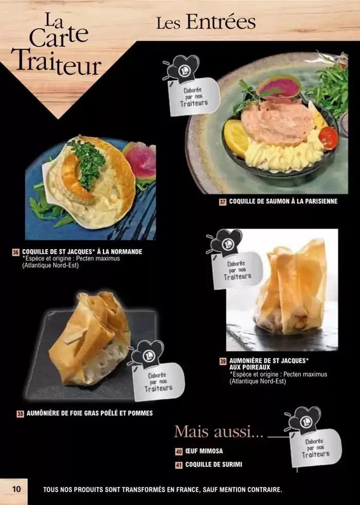 Carte traiteur permanente du 2 janvier au 30 novembre 2025 - Catalogue page 32