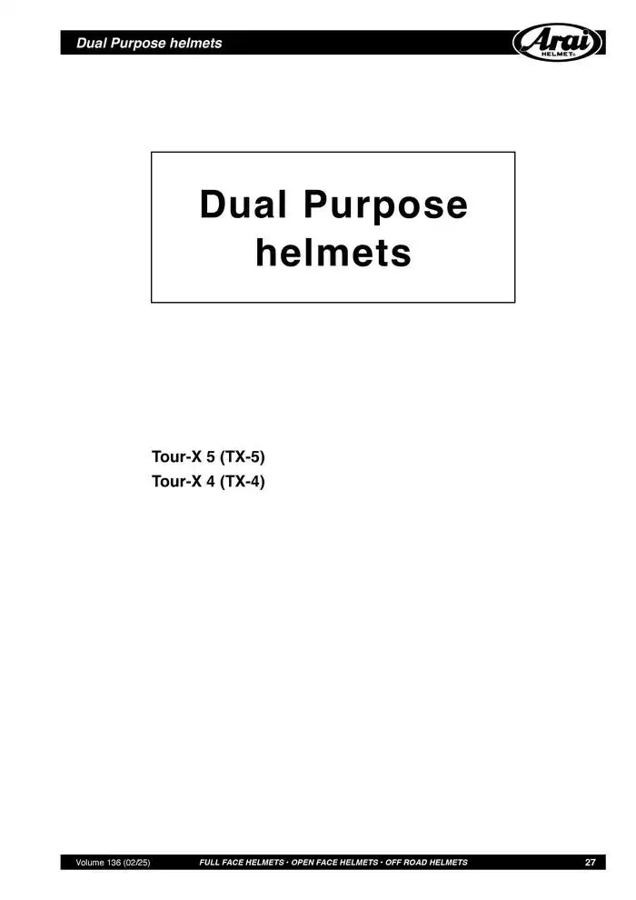 ARAI Parts Book 2025 du 21 février au 31 décembre 2025 - Catalogue page 27