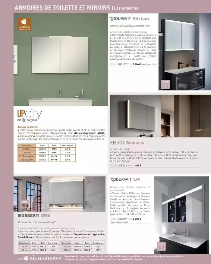 SALLE DE DE BAINS ET CARRELAGE 2025 du 11 avril au 31 décembre 2025 - Catalogue page 92