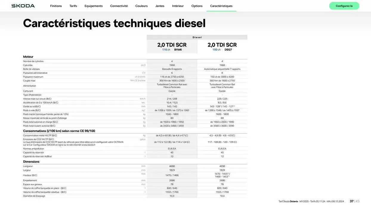 Octavia Berline Selection 1.5 TSI 116ch Hybrid DSG7 du 9 janvier au 9 janvier 2026 - Catalogue page 37