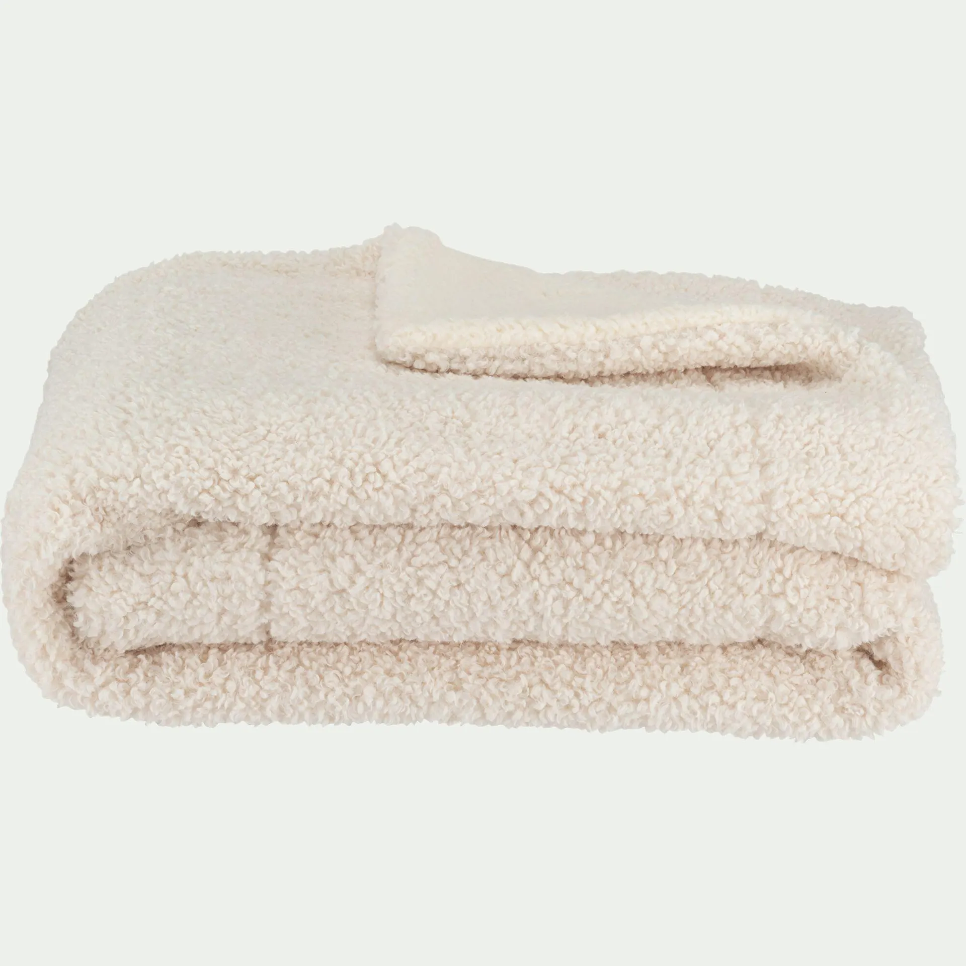 Plaid synthétique effet moutonné - blanc 130x170cm