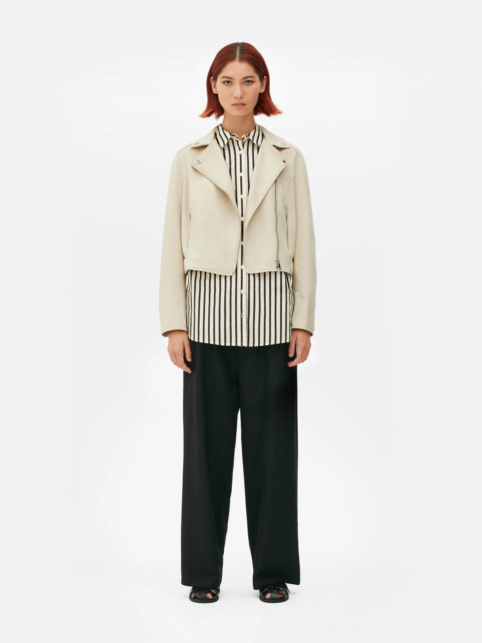 Veste de motard imitation daim