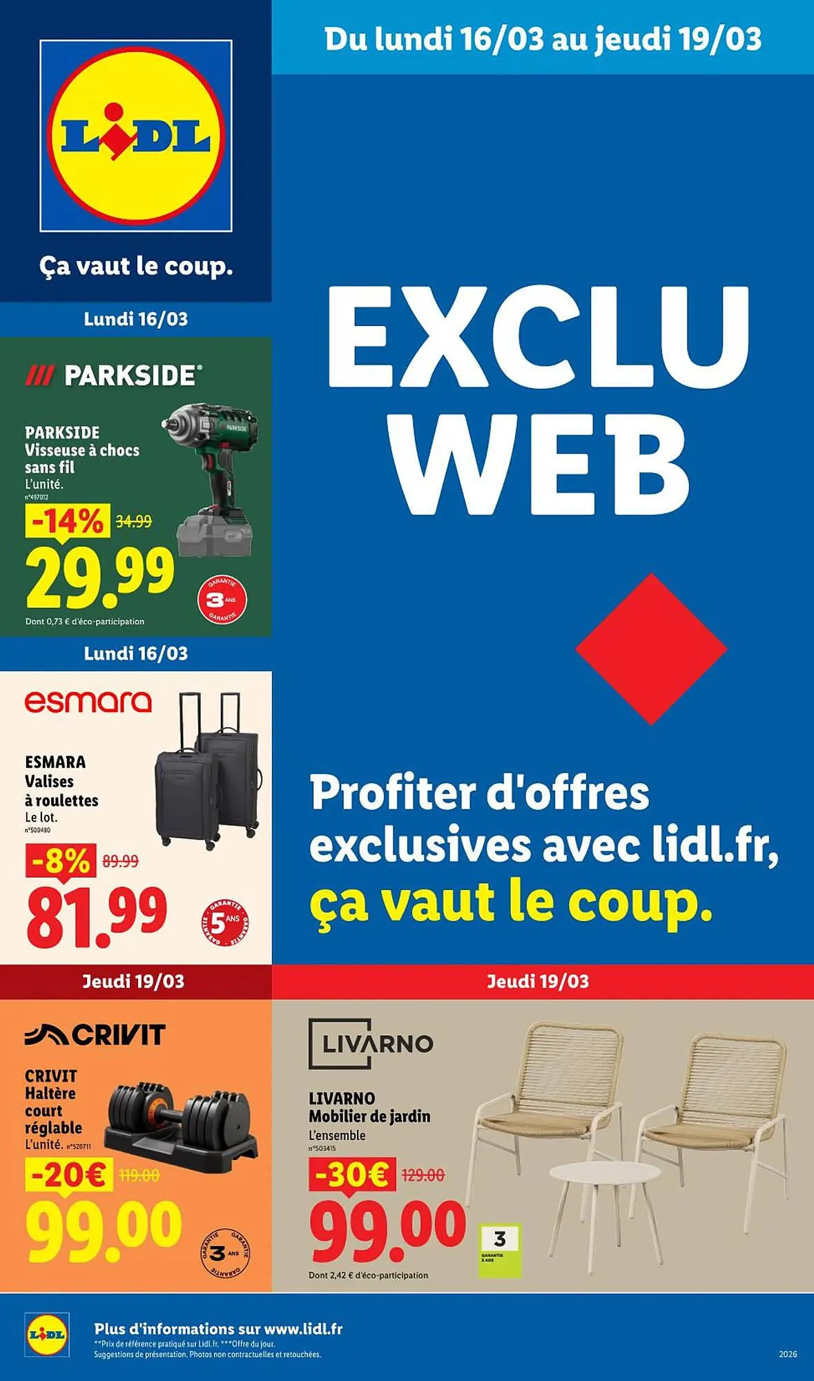 Catalogue Lidl du 16 mars au 19 mars 2026 - Catalogue page 1