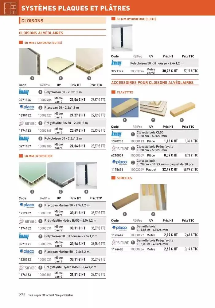 Matériaux 2025 du 1 janvier au 31 décembre 2025 - Catalogue page 272