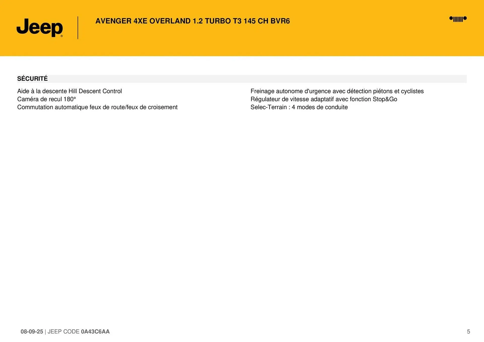 Catalogue Jeep du 8 septembre au 30 septembre 2026 - Catalogue page 5