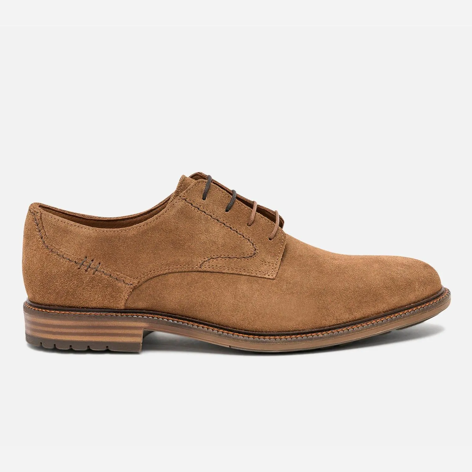 Derby camel en cuir velours éco-conçu