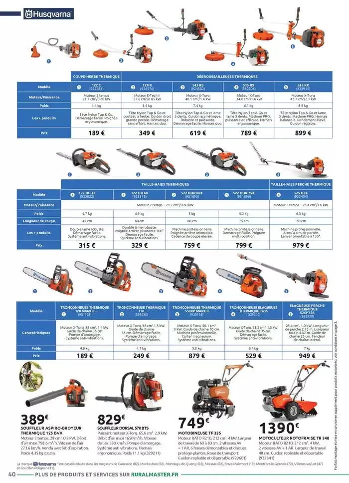 Motoculture et remorques du 1 mars au 31 mai 2025 - Catalogue page 40