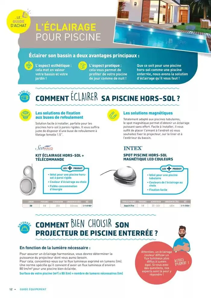 LE GUIDE ÉQUIPER SA PISCINE du 22 avril au 31 août 2025 - Catalogue page 12