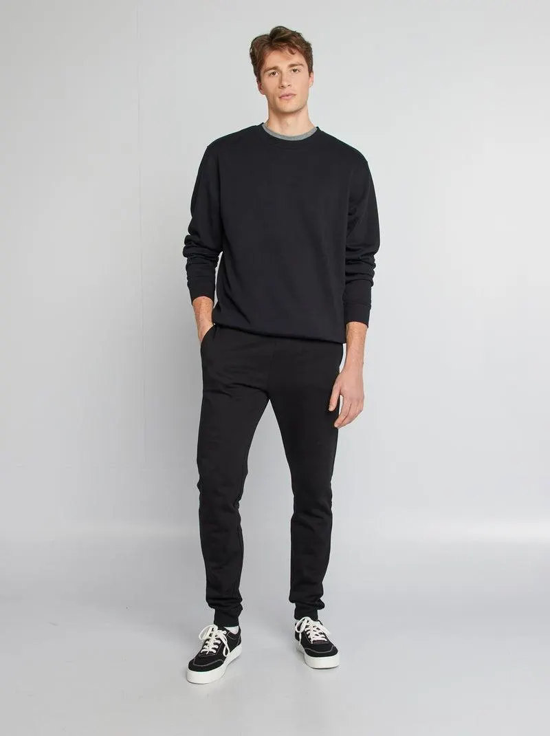 Joggers in tessuto felpato - L36 - nero