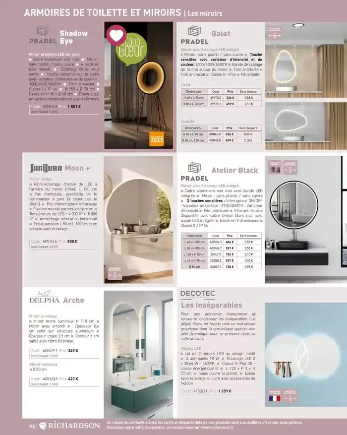 SALLE DE DE BAINS ET CARRELAGE 2025 du 11 avril au 31 décembre 2025 - Catalogue page 94