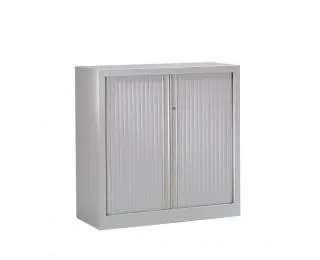 Armoire basse à rideaux monobloc - PIERRE HENRY - L120 x H100 - Aluminium
