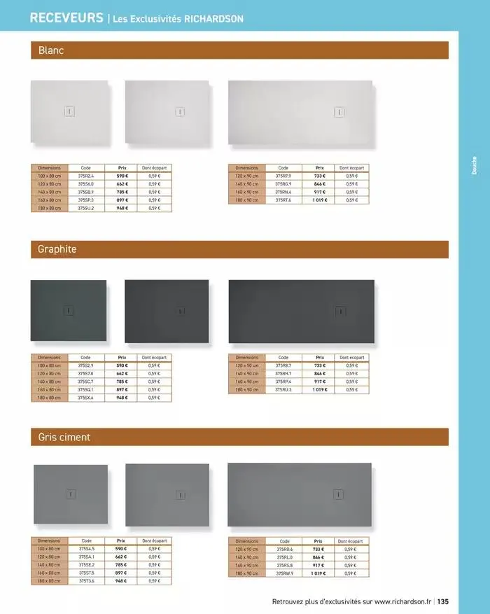 SALLE DE DE BAINS ET CARRELAGE 2025 du 11 avril au 31 décembre 2025 - Catalogue page 137