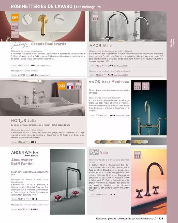 SALLE DE DE BAINS ET CARRELAGE 2025 du 11 avril au 31 décembre 2025 - Catalogue page 125