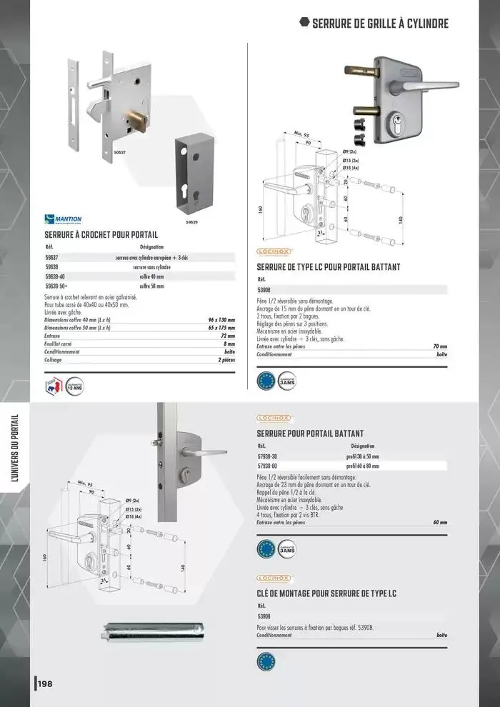 Guide Quincaillerie Serrurerie 2025 - 2026 du 1 avril au 1 avril 2026 - Catalogue page 200