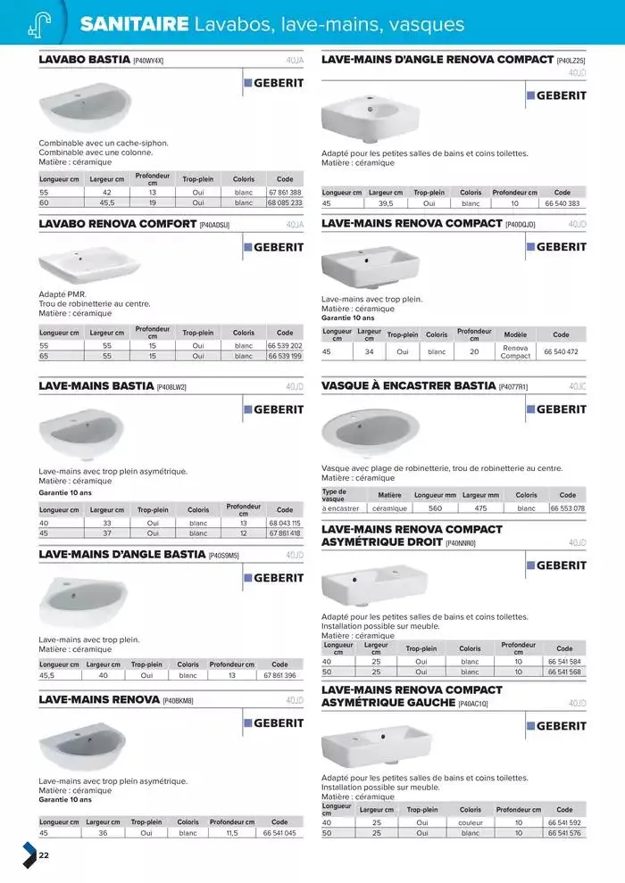 Catalogue génie climatique & sanitaire | Édition 2024-2025 du 2 octobre au 31 décembre 2025 - Catalogue page 22