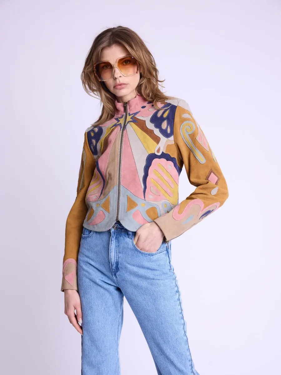 VARINA | Veste en daim patchwork