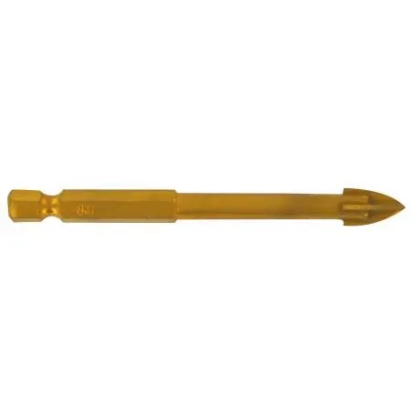 FORET VERRE 4 TAILLANTS Ø6MM REVÊTU TIN QUEUE HEXAGONALE - TIVOLY