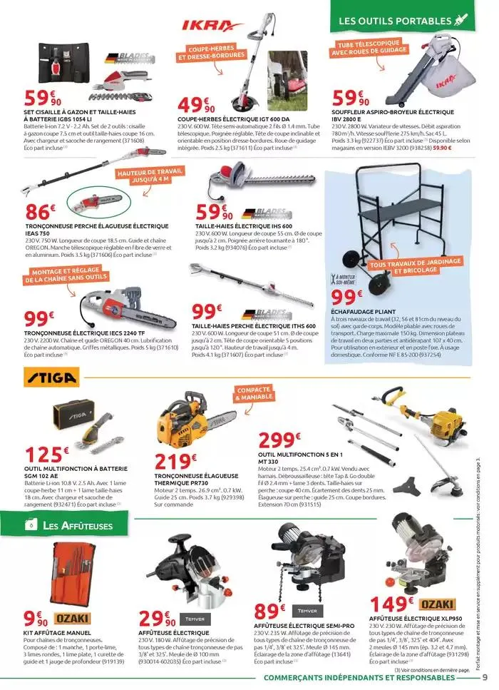 Motoculture et remorques du 1 mars au 31 mai 2025 - Catalogue page 9