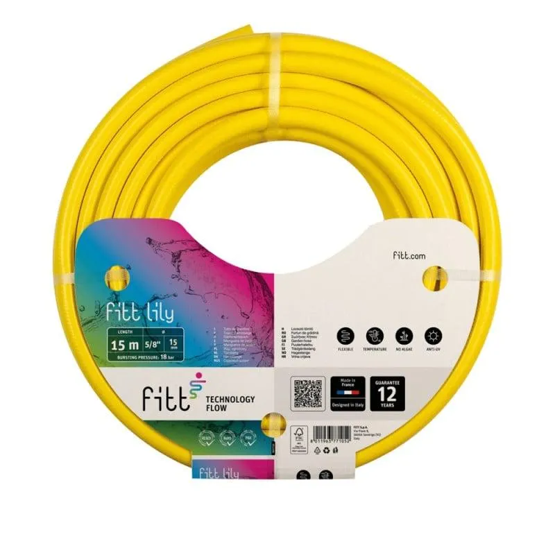 Tuyau d'arrosage tricoté antivrille jaune - souple et résistant
