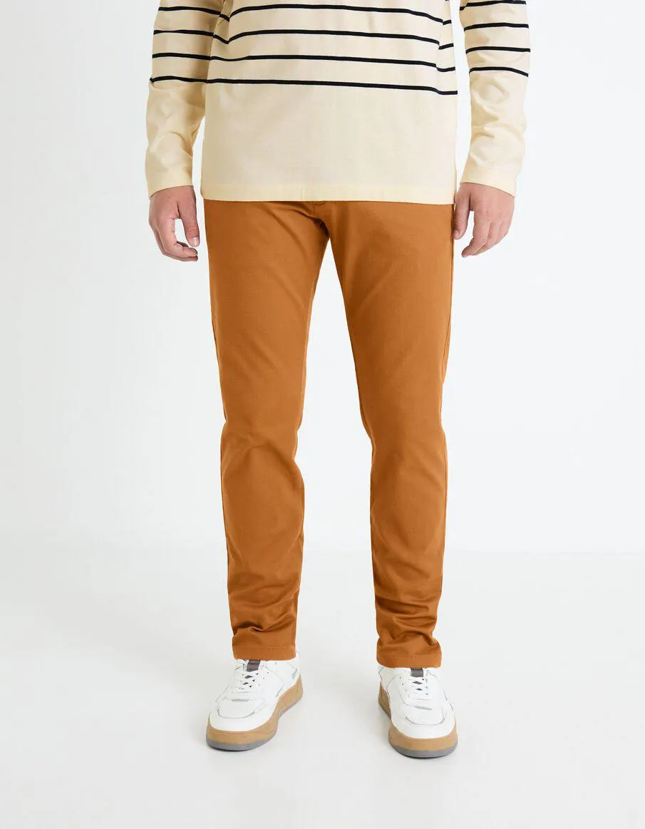 Pantalon chino slim - caramel