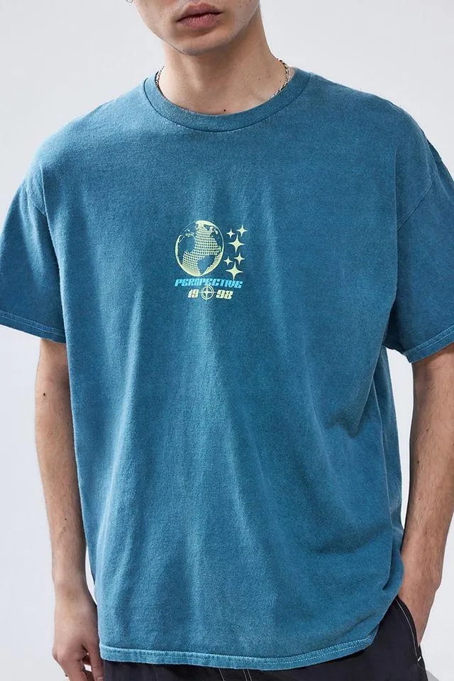 UO - T-shirt New Visions bleu sarcelle