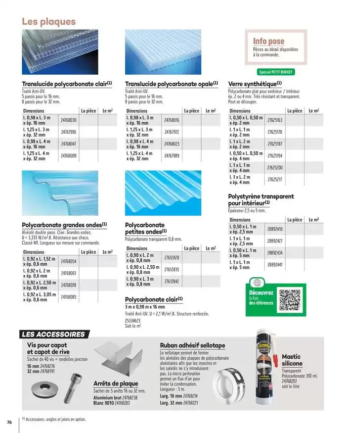 Menuiserie Extérieures 2025 du 1 janvier au 31 décembre 2025 - Catalogue page 76