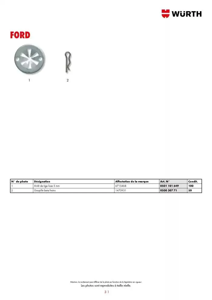 Agrafes de carrosserie du 21 janvier au 31 décembre 2025 - Catalogue page 31