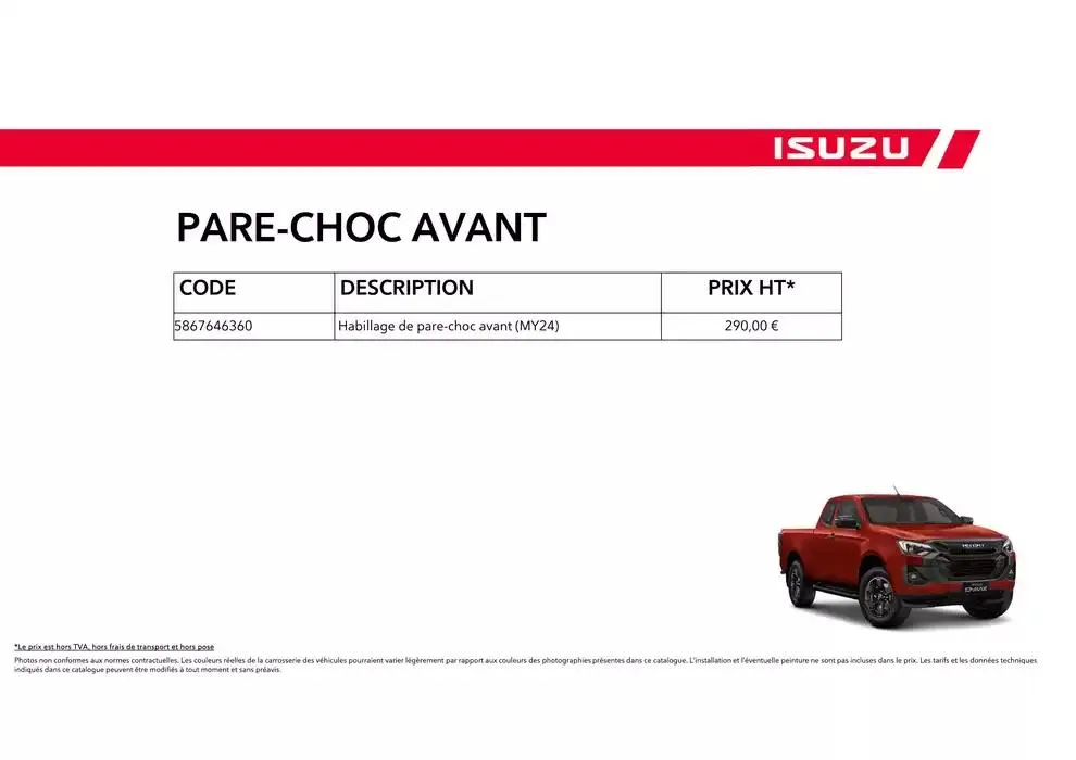ISUZU SPACE N60B Accessoires du 15 octobre au 15 octobre 2025 - Catalogue page 66