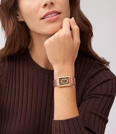 Raquel Three-Hand Date Rose Gold-Tone Stainless Steel Watch