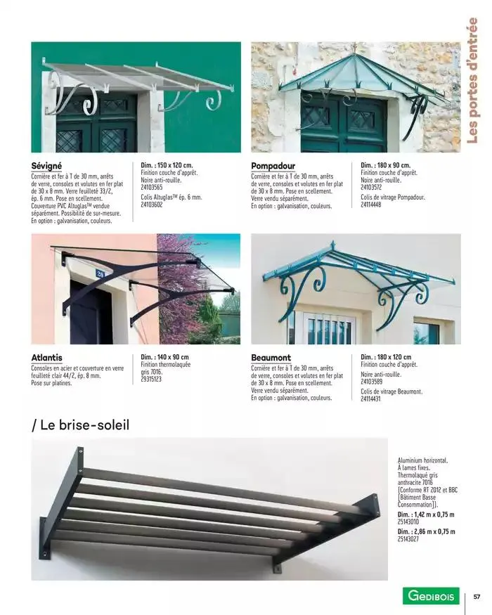 Menuiserie Extérieures 2025 du 1 janvier au 31 décembre 2025 - Catalogue page 57