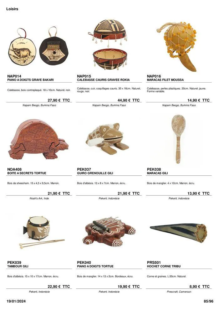 ARTISANAT . DéCORATION . MODE . JOUETS du 9 février au 31 août 2024 - Catalogue page 87