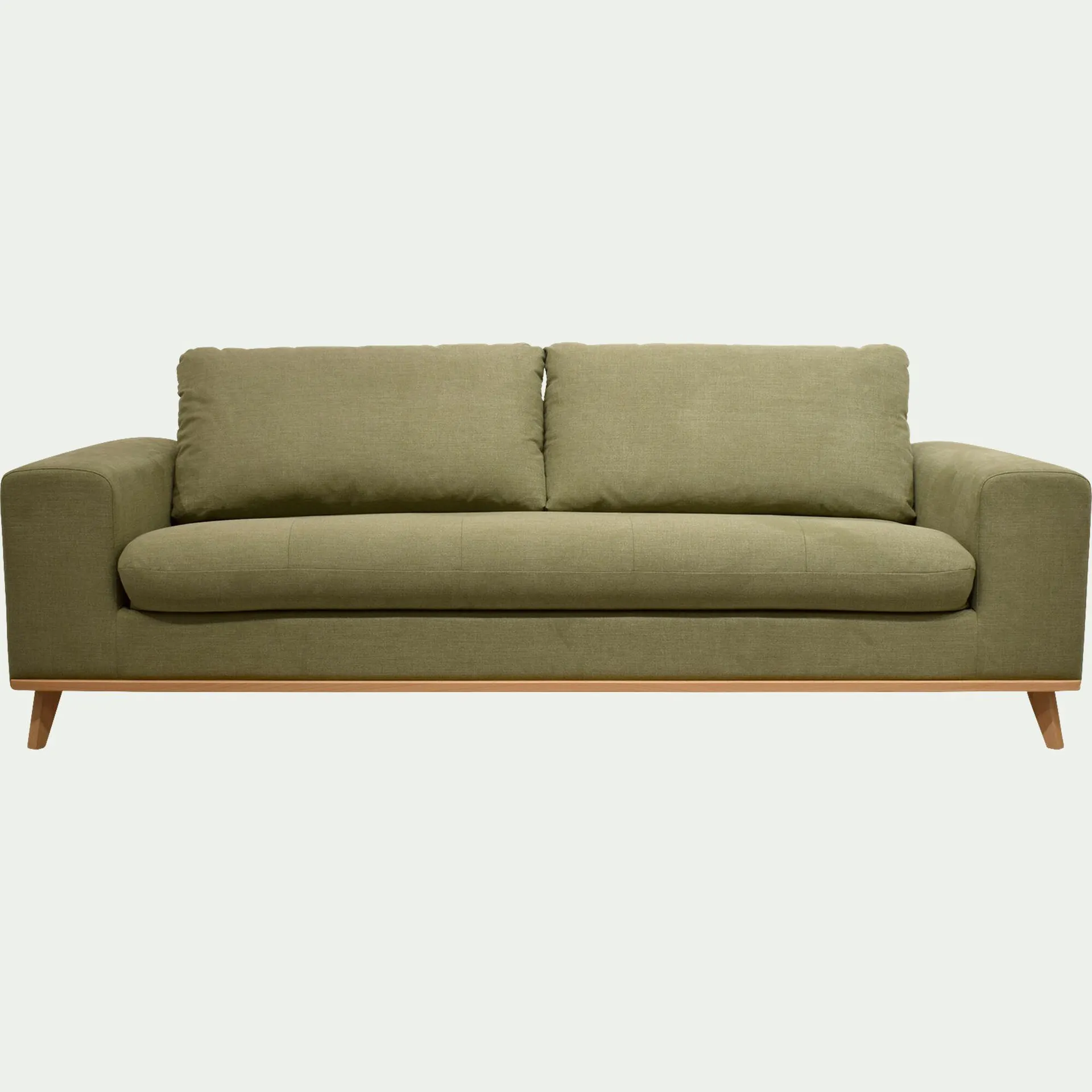 Canapé 4 places fixe en tissu Cosmo - vert kaki