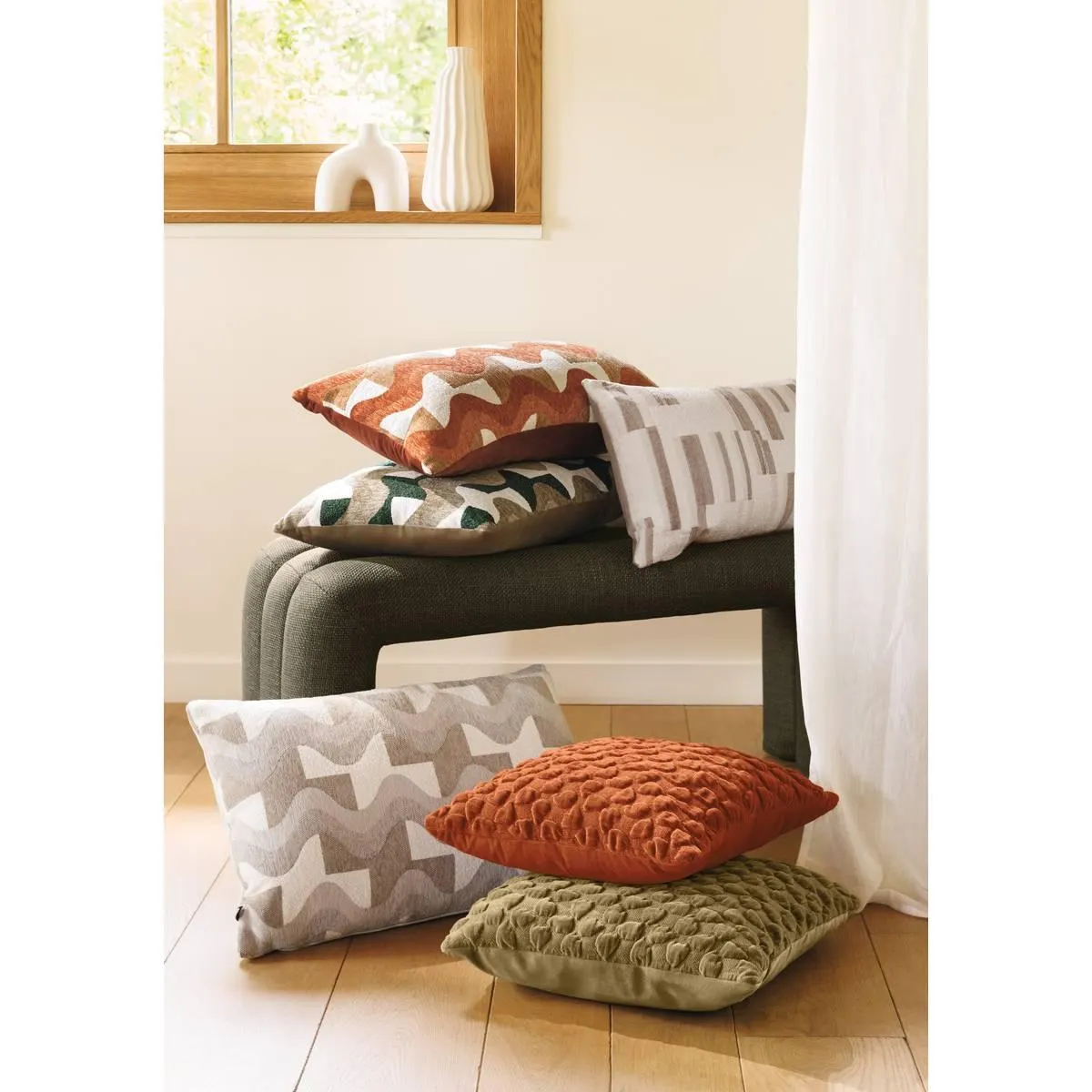 Coussin "Floe" Beige Lin, 58x38 cm