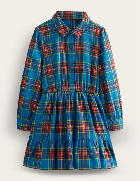 Robe-chemise en coton à carreaux