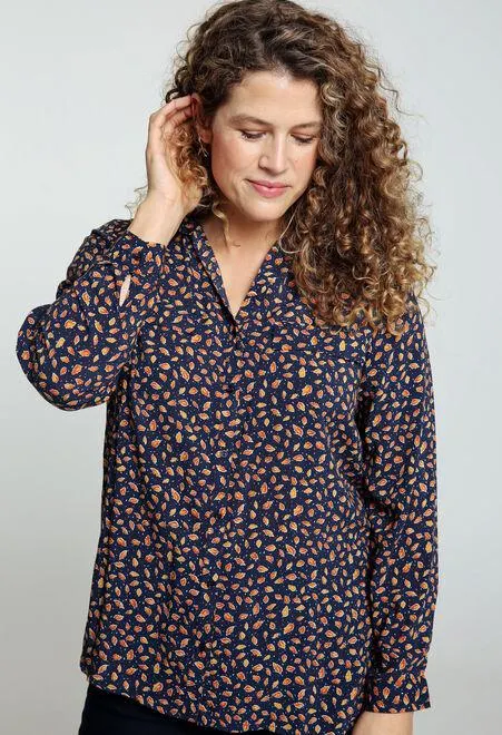 Chemise en viscose à petites feuilles