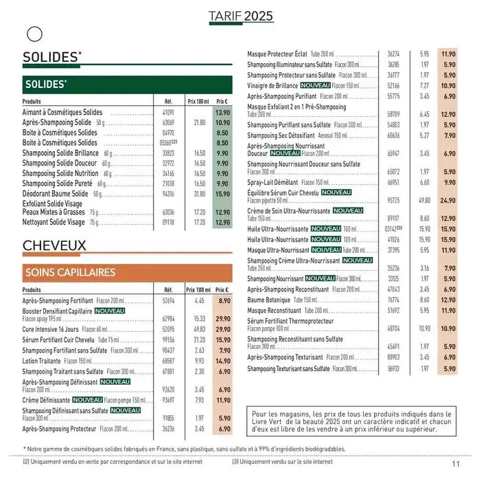LIVRE VERT DE LA BEAUTÉ 2025 du 23 avril au 31 décembre 2025 - Catalogue page 11