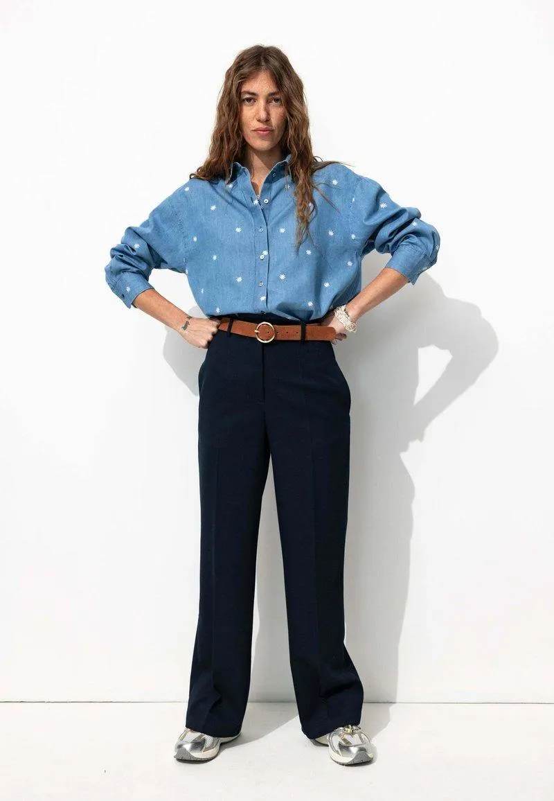 BRODÉE - Chemisier - jean moyen