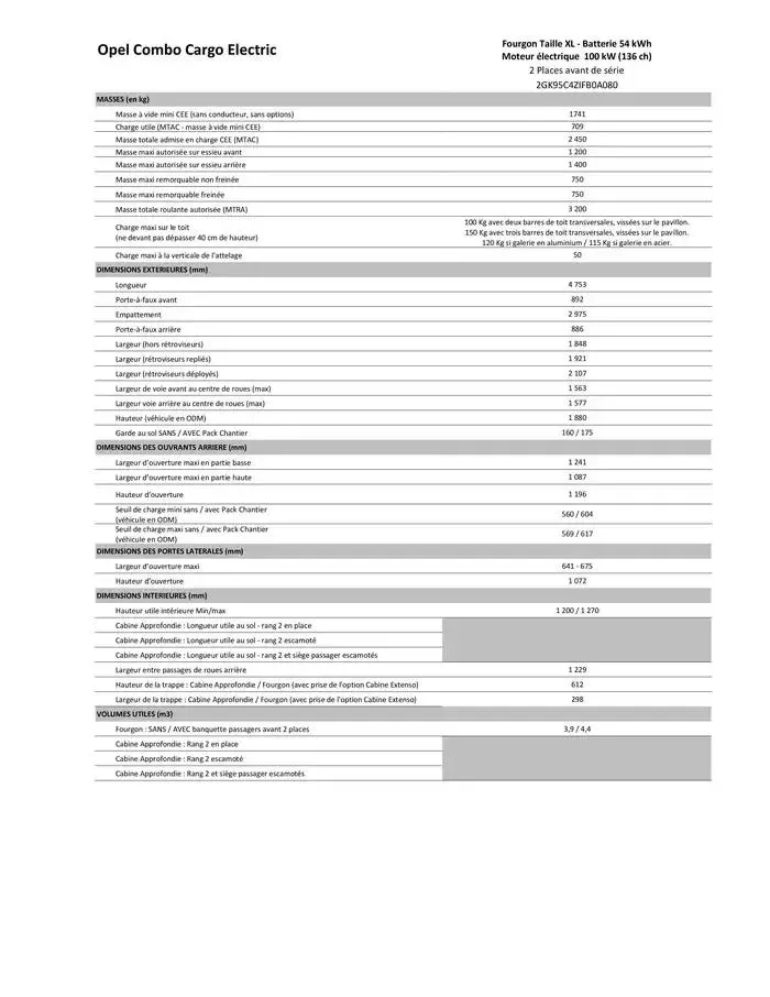 Opel Combo Cargo du 4 avril au 4 avril 2026 - Catalogue page 29